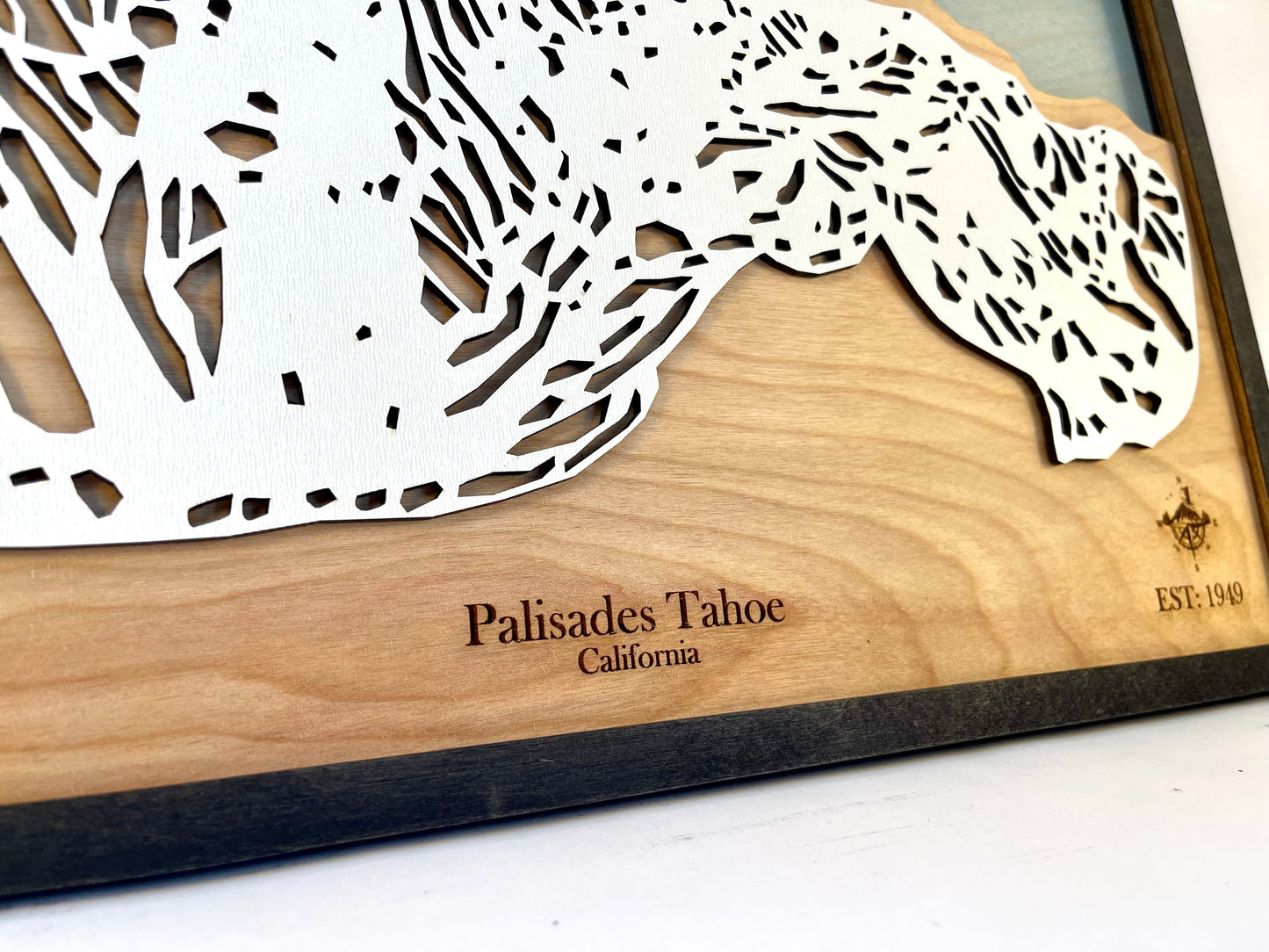 Palisades Tahoe Wooden Trail Map
