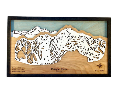 Palisades Tahoe Wooden Trail Map