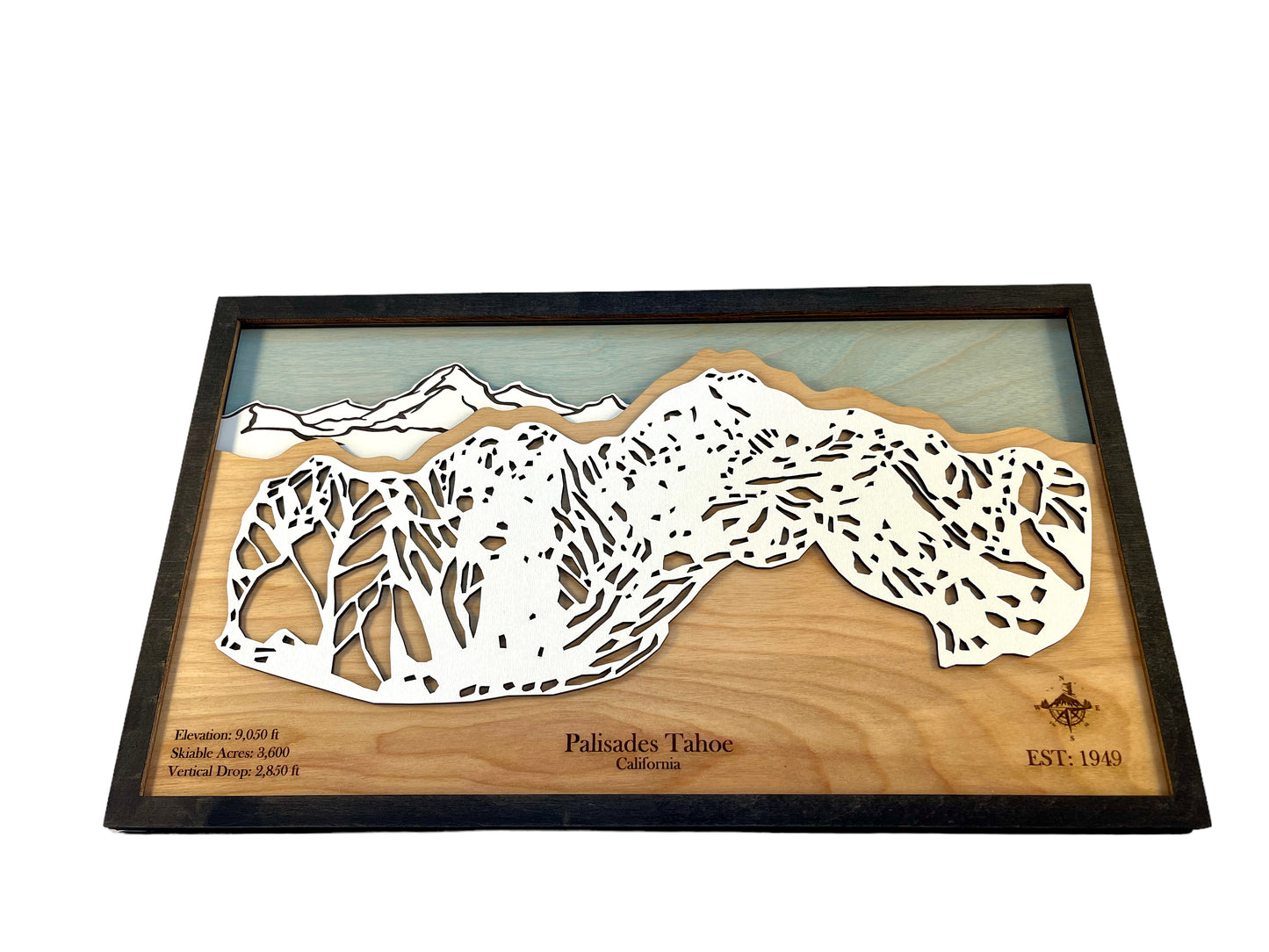 Palisades Tahoe Wooden Trail Map