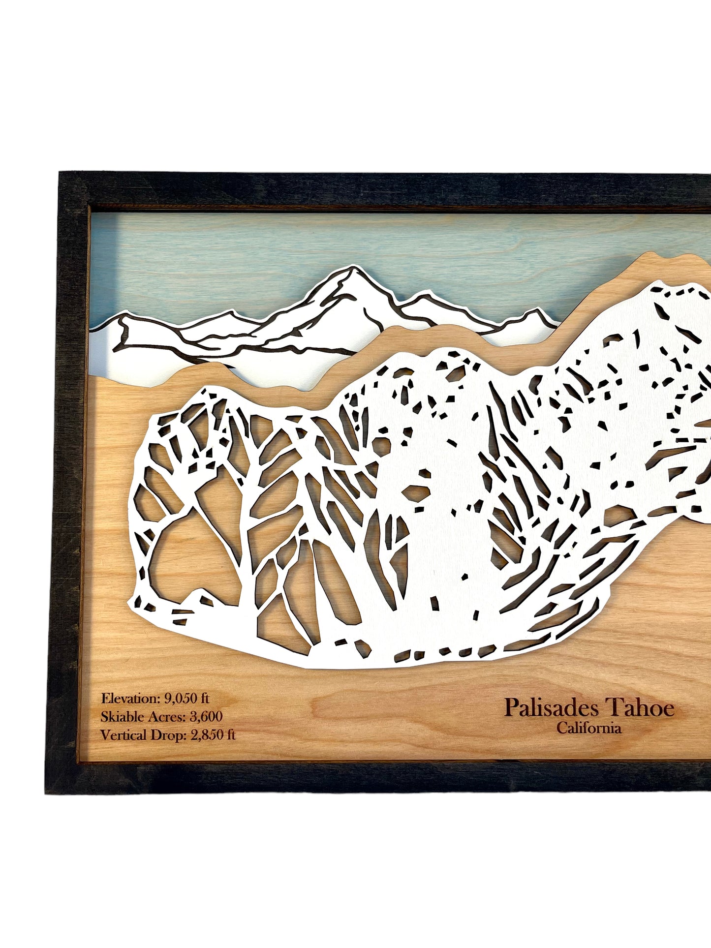 Palisades Tahoe Wooden Trail Map