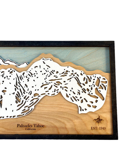 Palisades Tahoe Wooden Trail Map