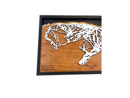 Sun Valley Ski Resort Wooden Trail Map