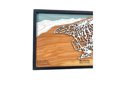 Revelstoke Ski Resort Wooden Trail Map