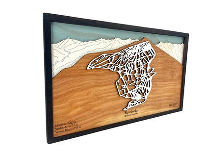 Revelstoke Ski Resort Wooden Trail Map