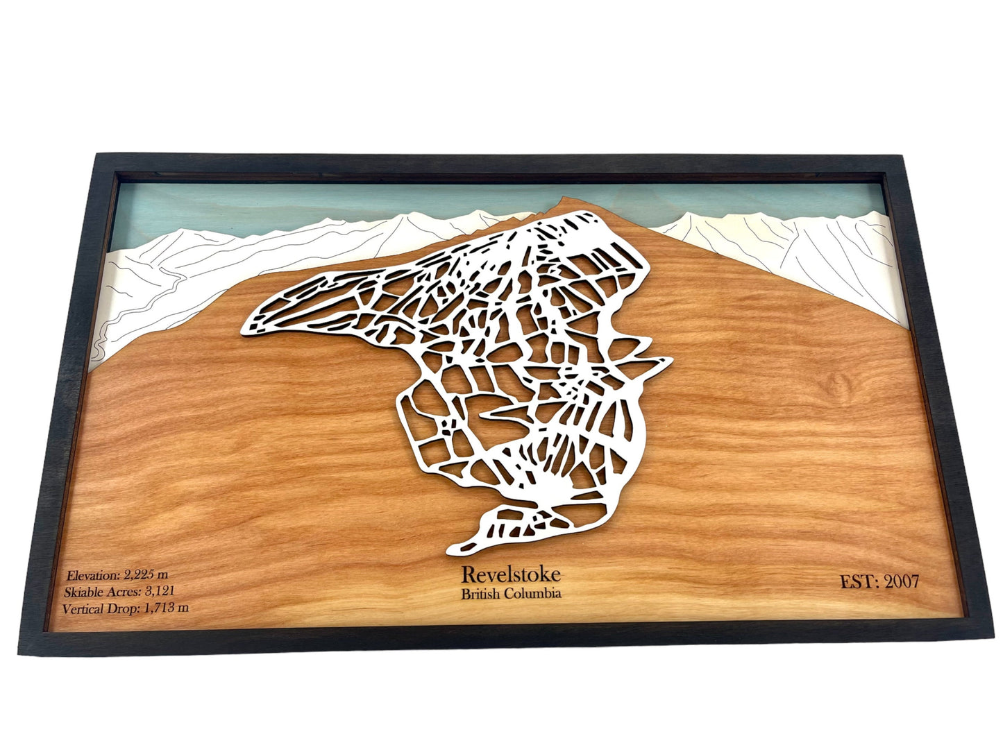 Revelstoke Ski Resort Wooden Trail Map