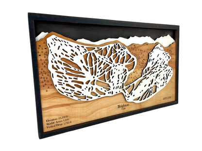 Brighton Ski Resort Wooden Trail Map