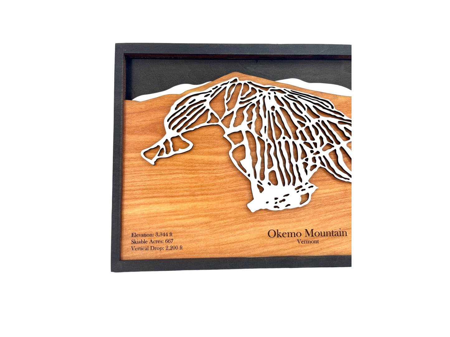 Okemo Mountain Wooden Trail Map