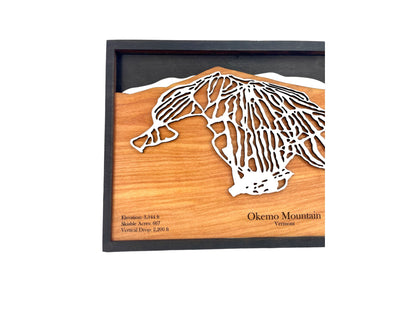 Okemo Mountain Wooden Trail Map