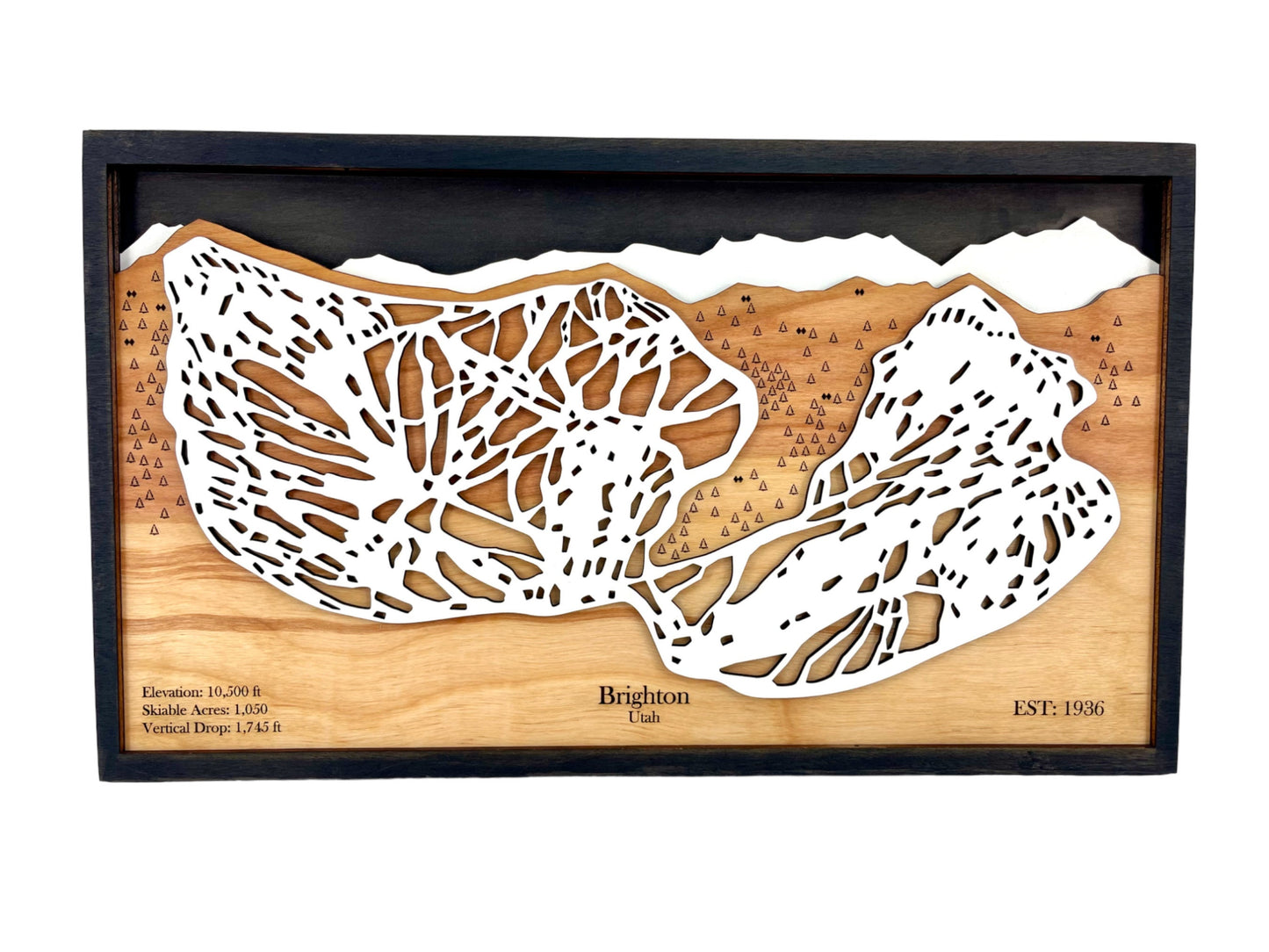 Brighton Ski Resort Wooden Trail Map