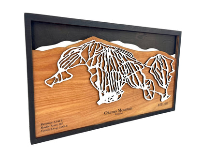 Okemo Mountain Wooden Trail Map
