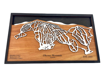 Okemo Mountain Wooden Trail Map