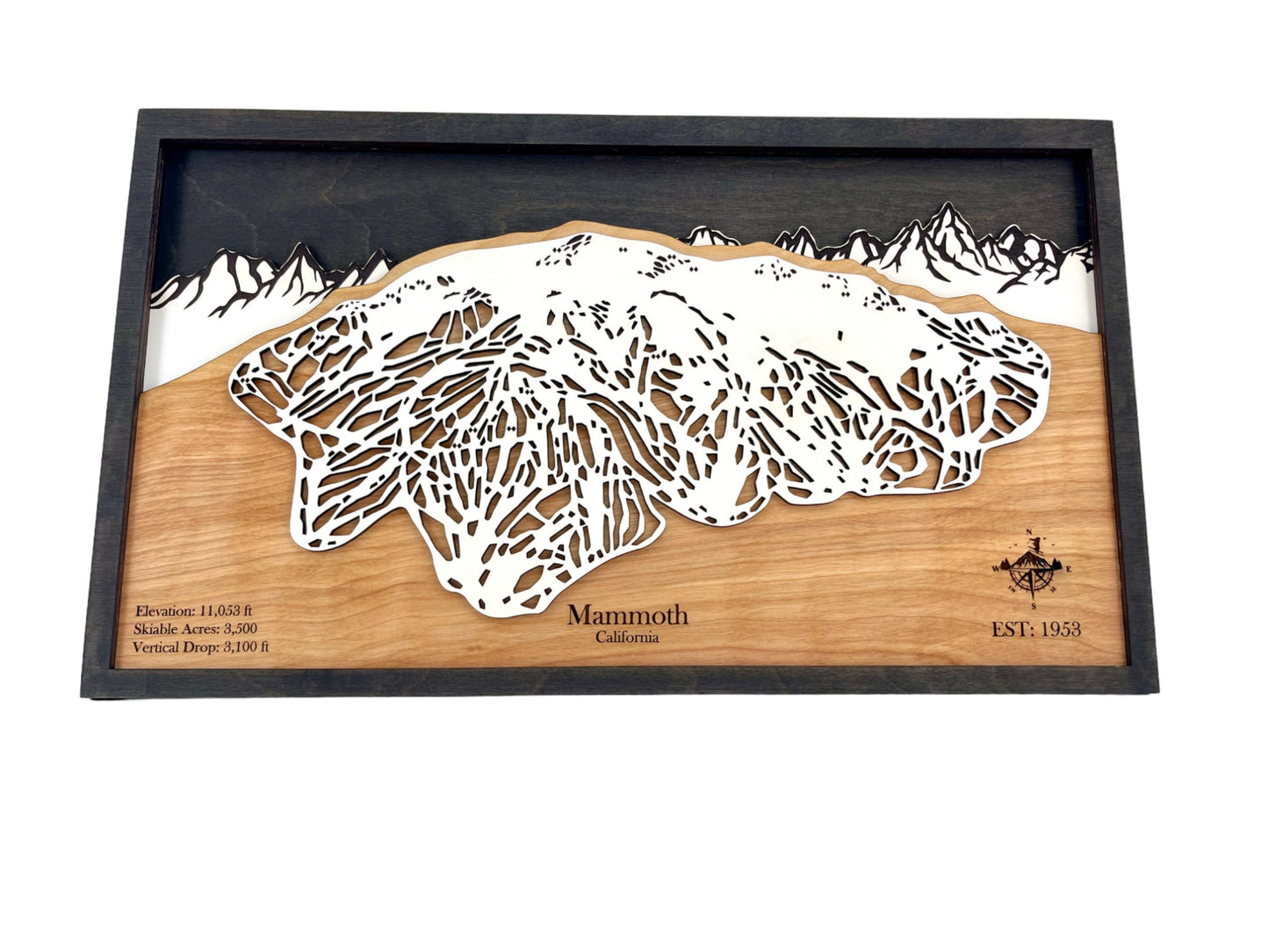 Mammoth Mountain Wooden Trail Map