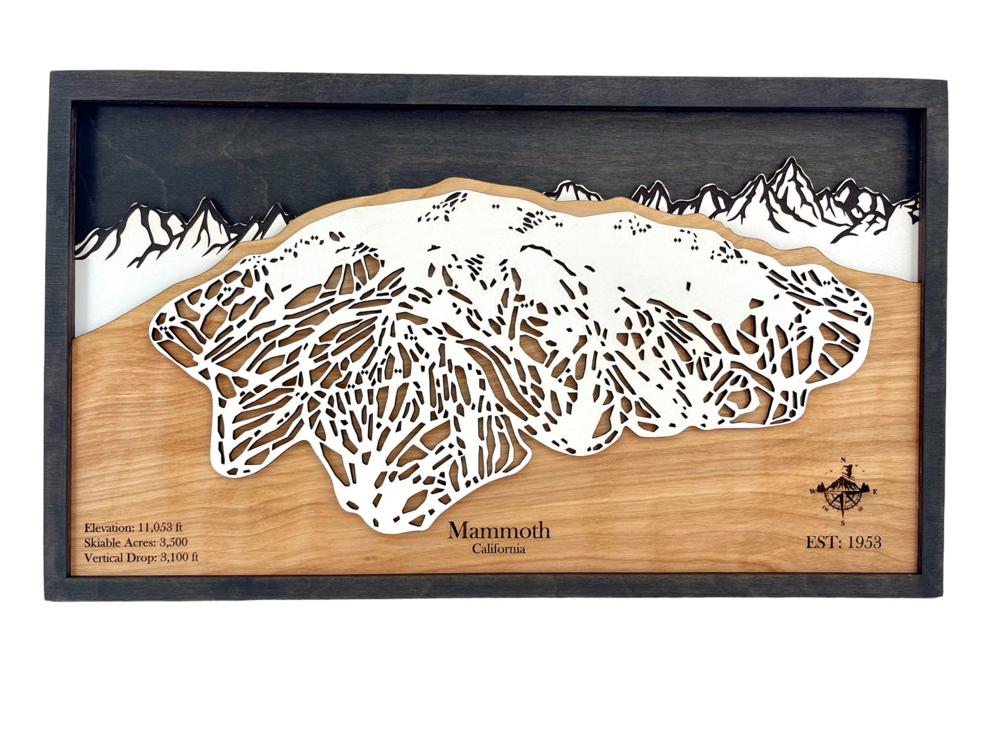 Mammoth Mountain Wooden Trail Map
