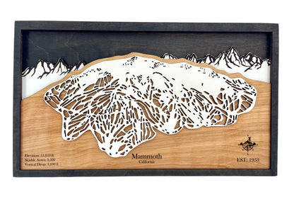 Mammoth Mountain Wooden Trail Map
