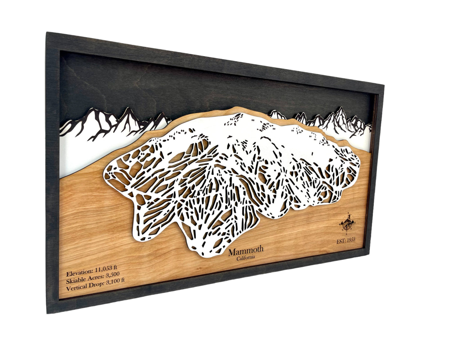 Mammoth Mountain Wooden Trail Map