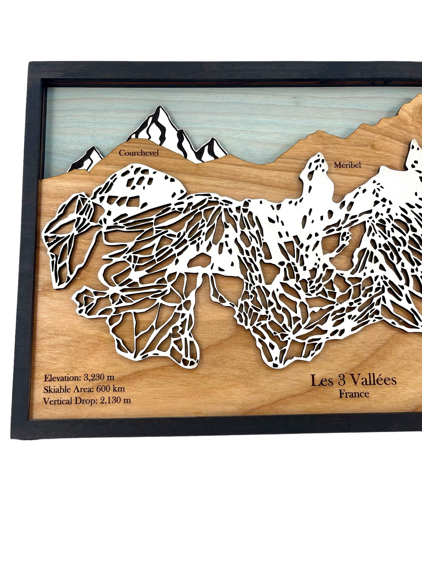 Les 3 Vallées Wooden Trail Map