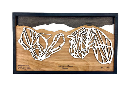 Discovery Ski Area Wooden Trail Map