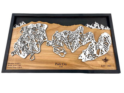 Park City Mountain Wooden Trail Map