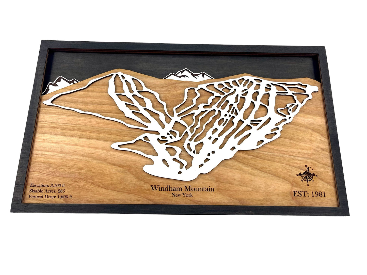 Windham Mountain Wooden Trail Map