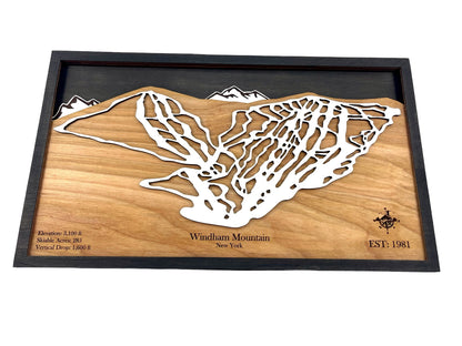 Windham Mountain Wooden Trail Map