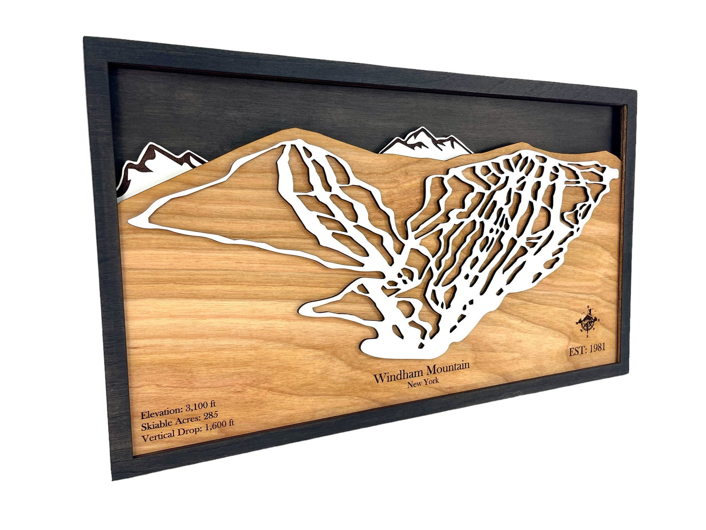 Windham Mountain Wooden Trail Map