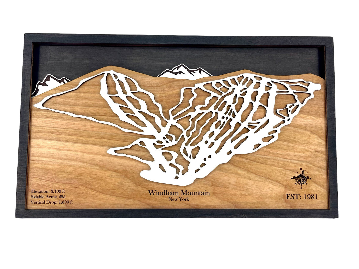 Windham Mountain Wooden Trail Map