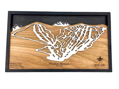 Windham Mountain Wooden Trail Map