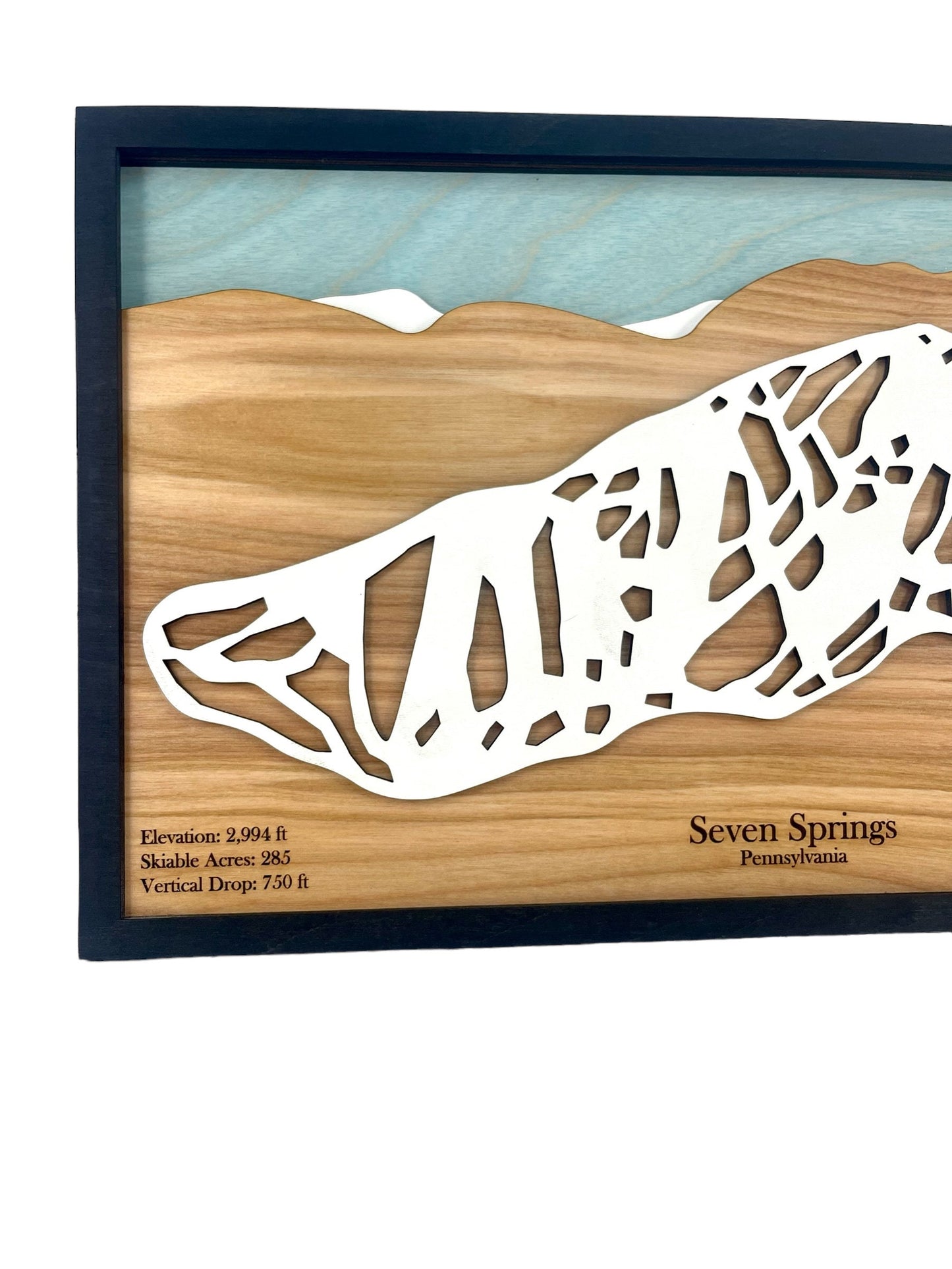 Seven Springs Ski Resort Wooden Trail Map