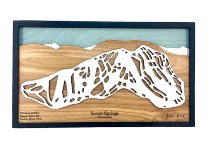 Seven Springs Ski Resort Wooden Trail Map
