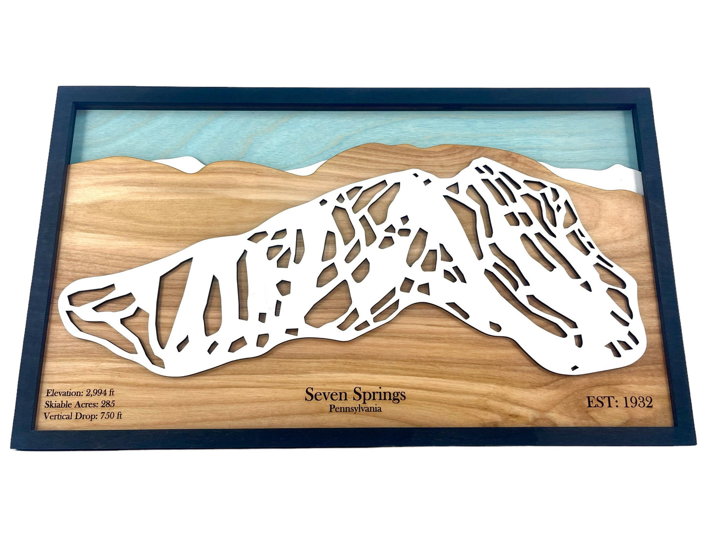 Seven Springs Ski Resort Wooden Trail Map