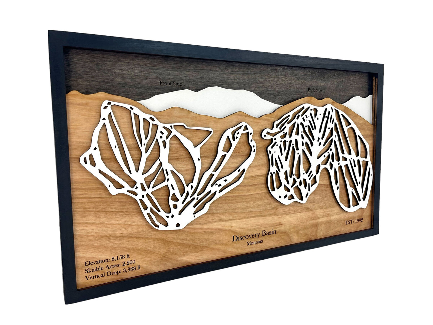Discovery Ski Area Wooden Trail Map
