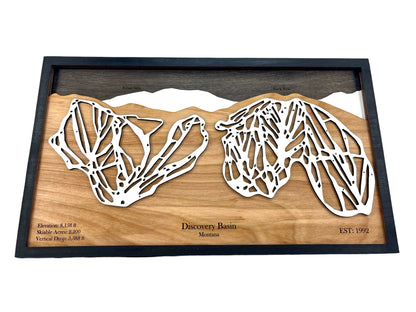 Discovery Ski Area Wooden Trail Map