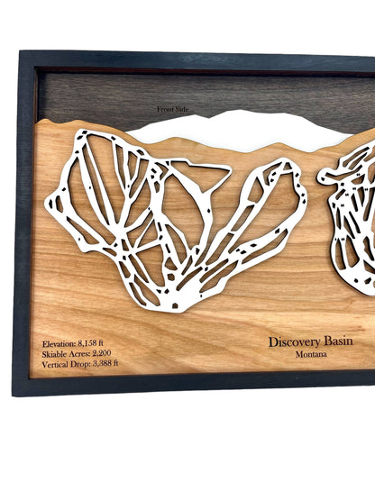 Discovery Ski Area Wooden Trail Map