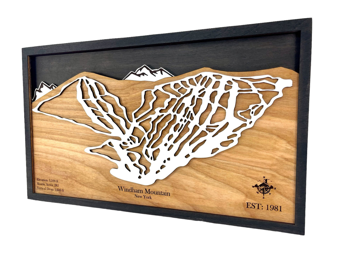 Windham Mountain Wooden Trail Map