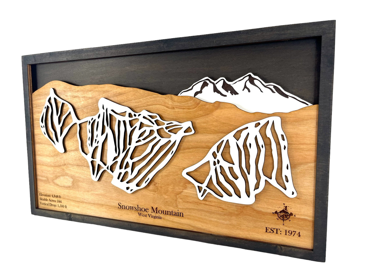 Snowshoe Mountain Wooden Trail Map