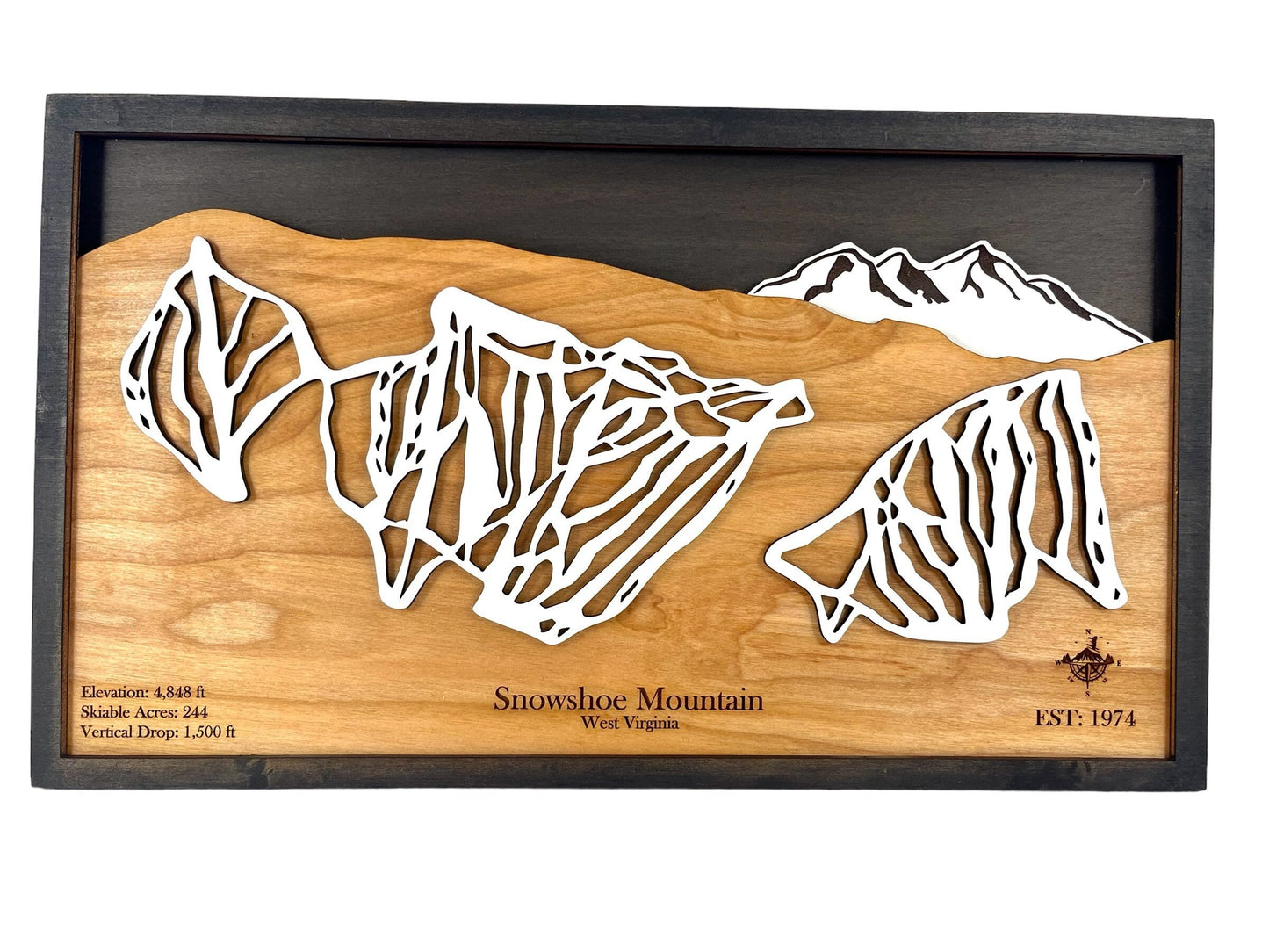 Snowshoe Mountain Wooden Trail Map