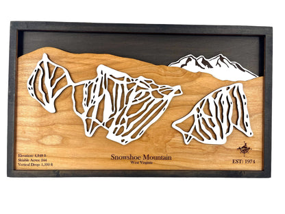 Snowshoe Mountain Wooden Trail Map