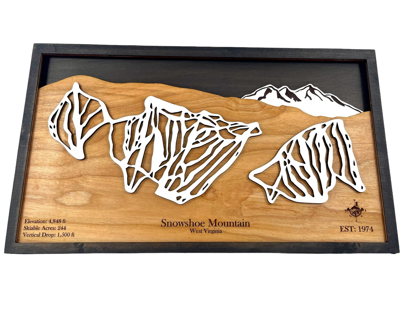 Snowshoe Mountain Wooden Trail Map