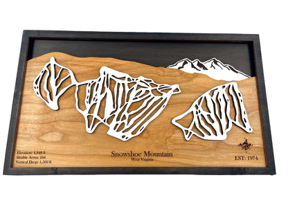 Snowshoe Mountain Wooden Trail Map