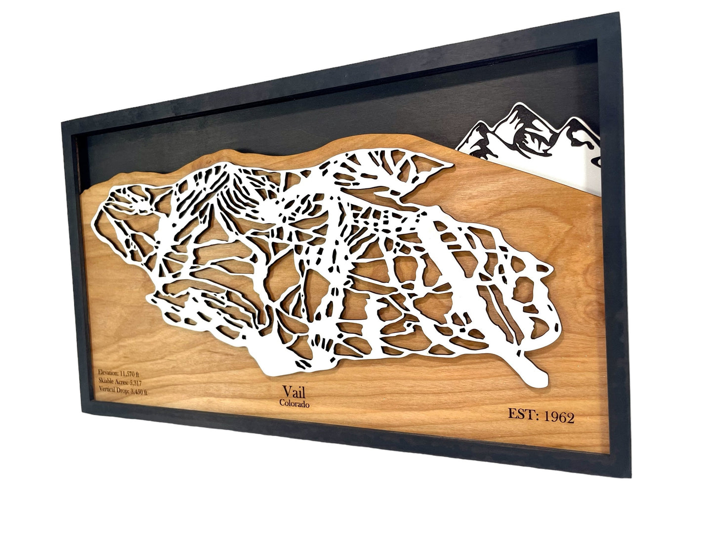 Vail Mountain Resort Wooden Trail Map