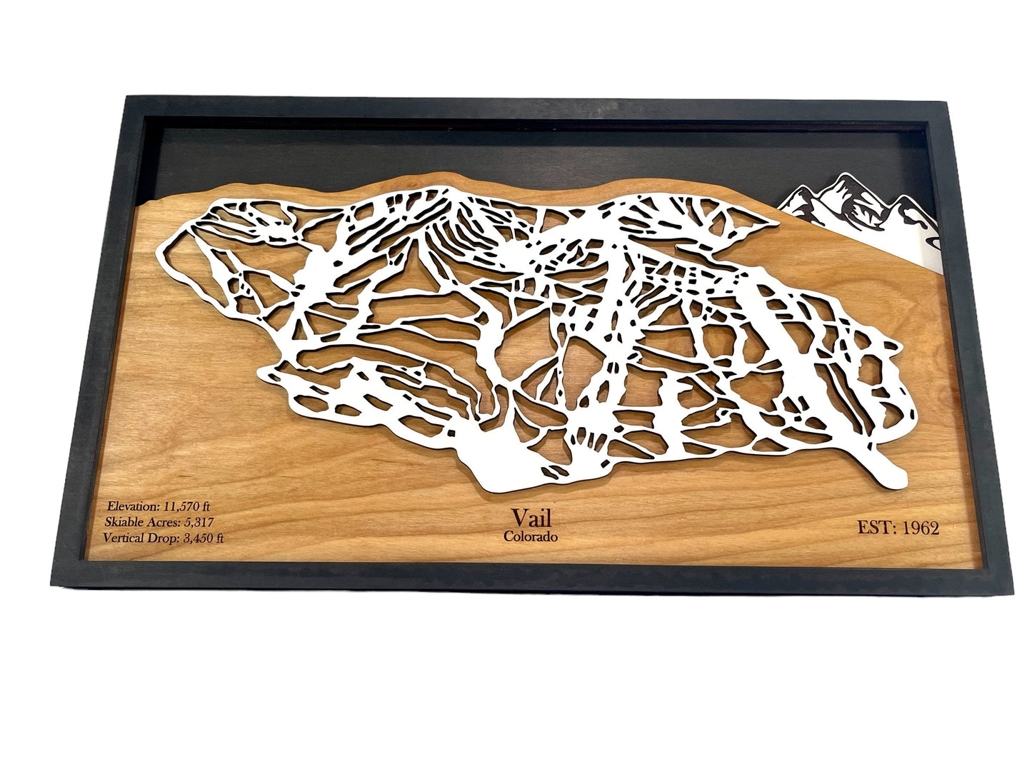 Vail Mountain Resort Wooden Trail Map