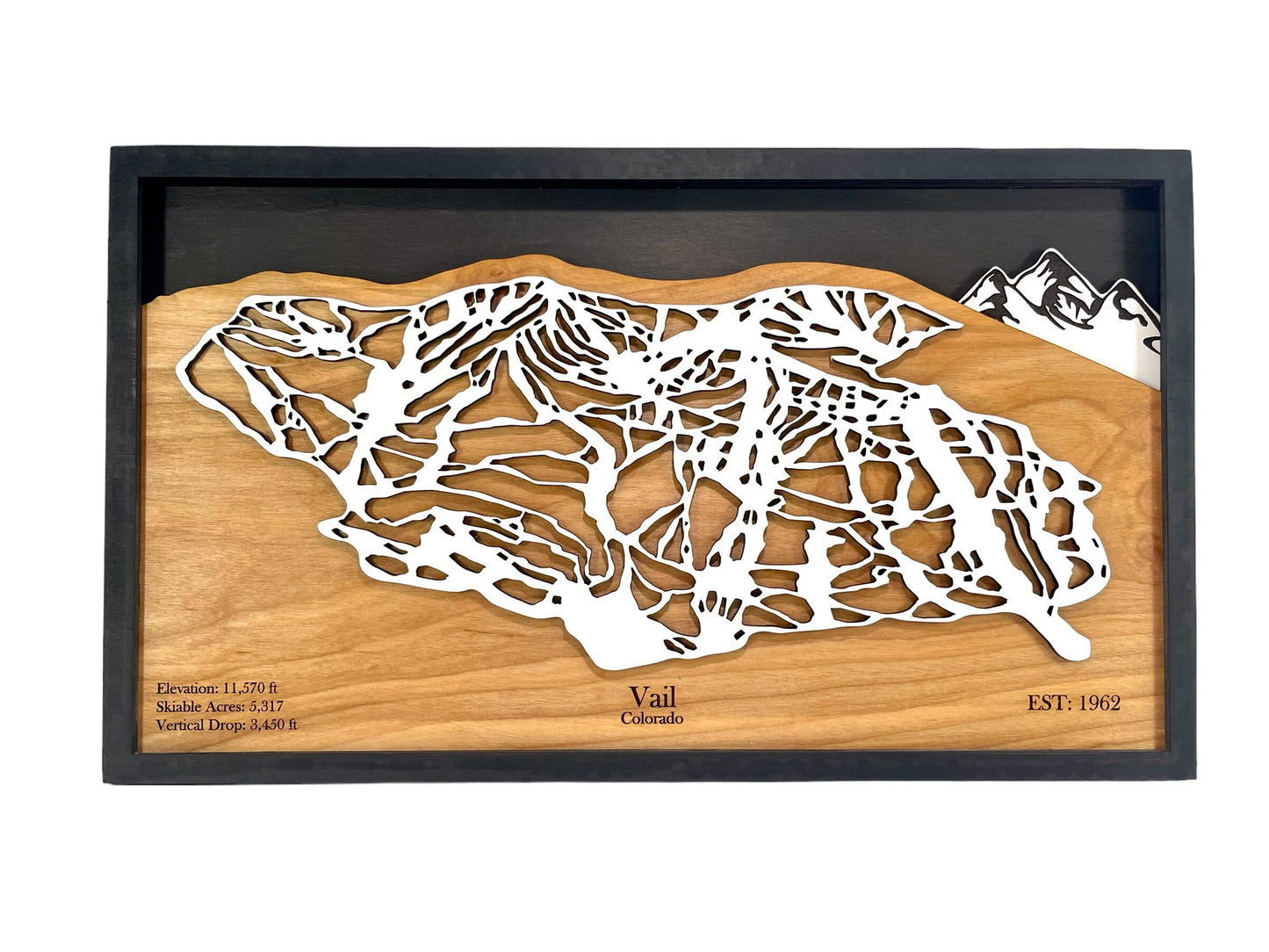 Vail Mountain Resort Wooden Trail Map