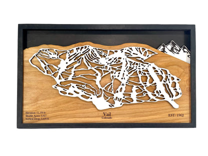 Vail Mountain Resort Wooden Trail Map