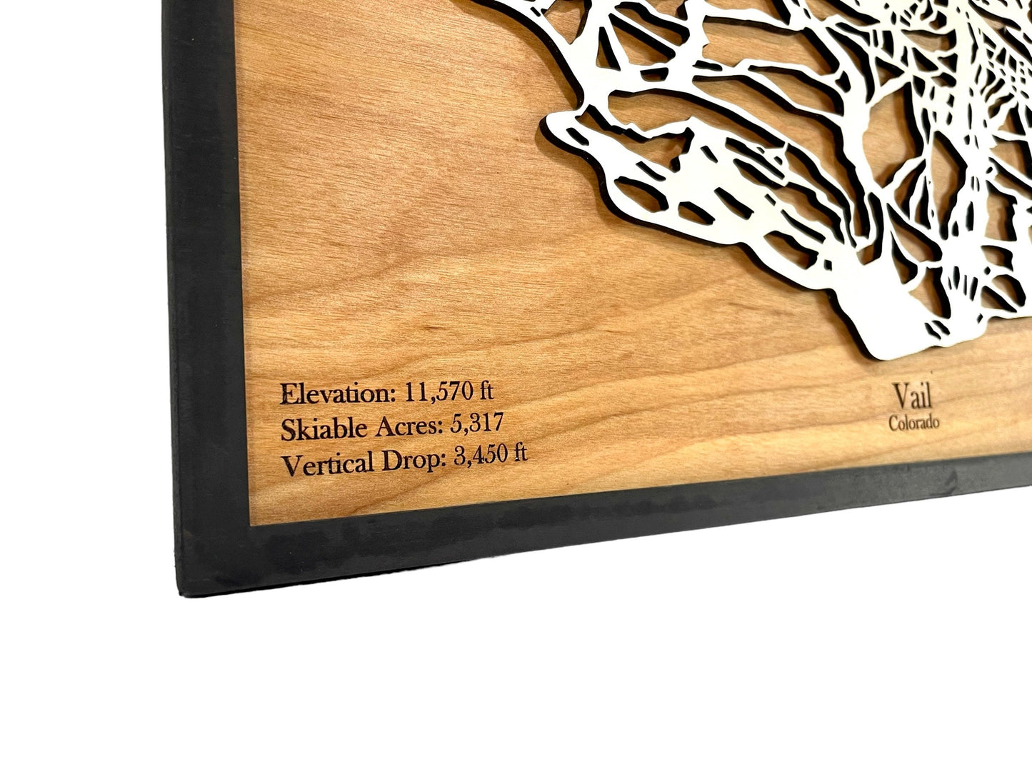 Vail Mountain Resort Wooden Trail Map