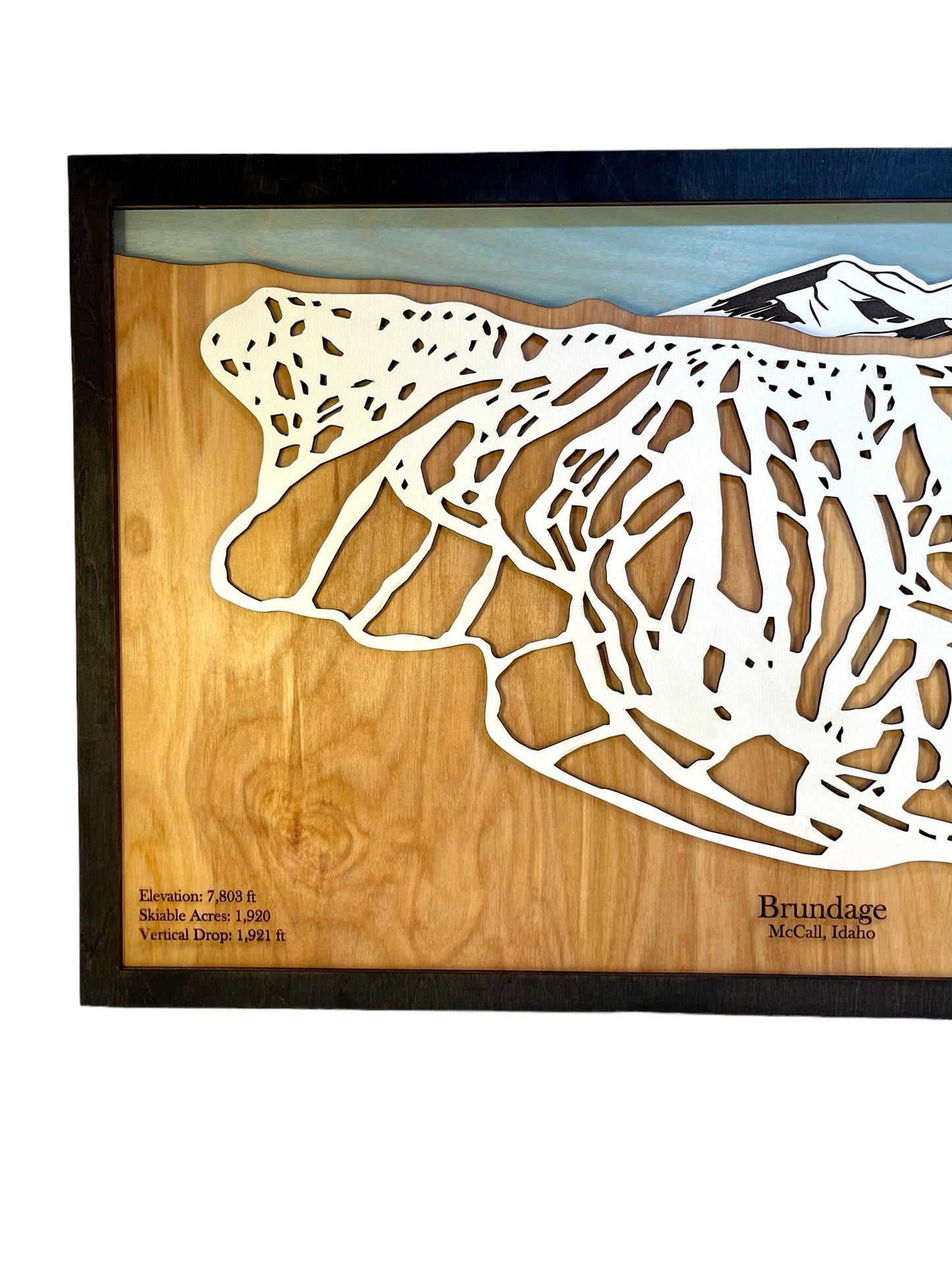 Brundage Mountain Resort Wooden Trail Map