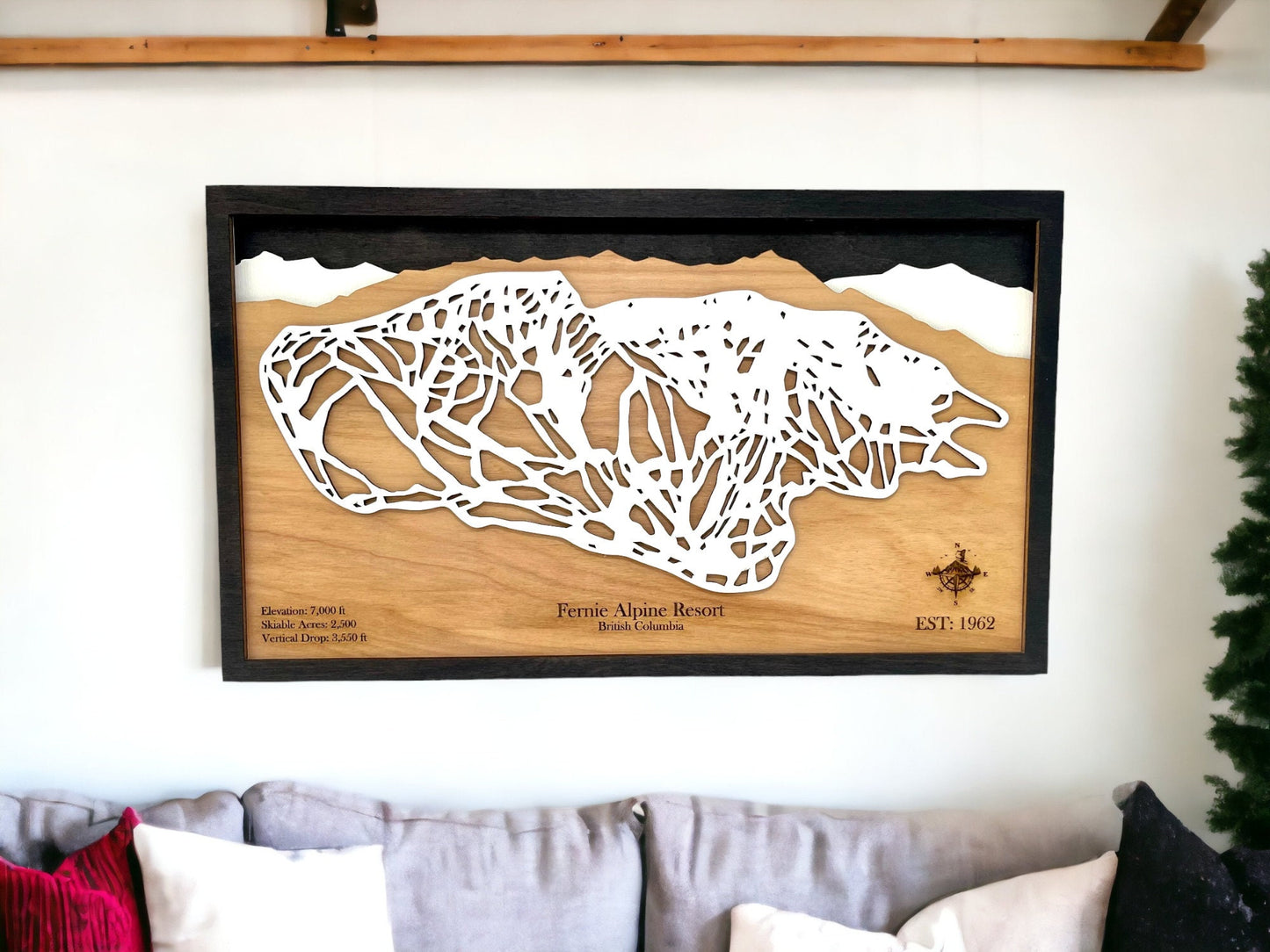 Fernie Alpine Resort Wooden Trail Map