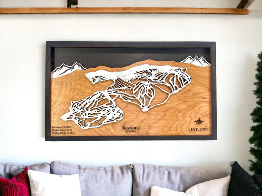 Keystone Ski Resort Wooden Trail Map