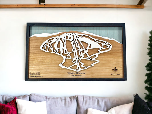 Wildcat Mountain Wooden Trail Map