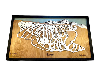 Brundage Mountain Resort Wooden Trail Map