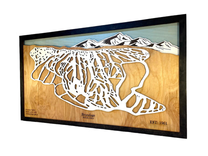 Brundage Mountain Resort Wooden Trail Map